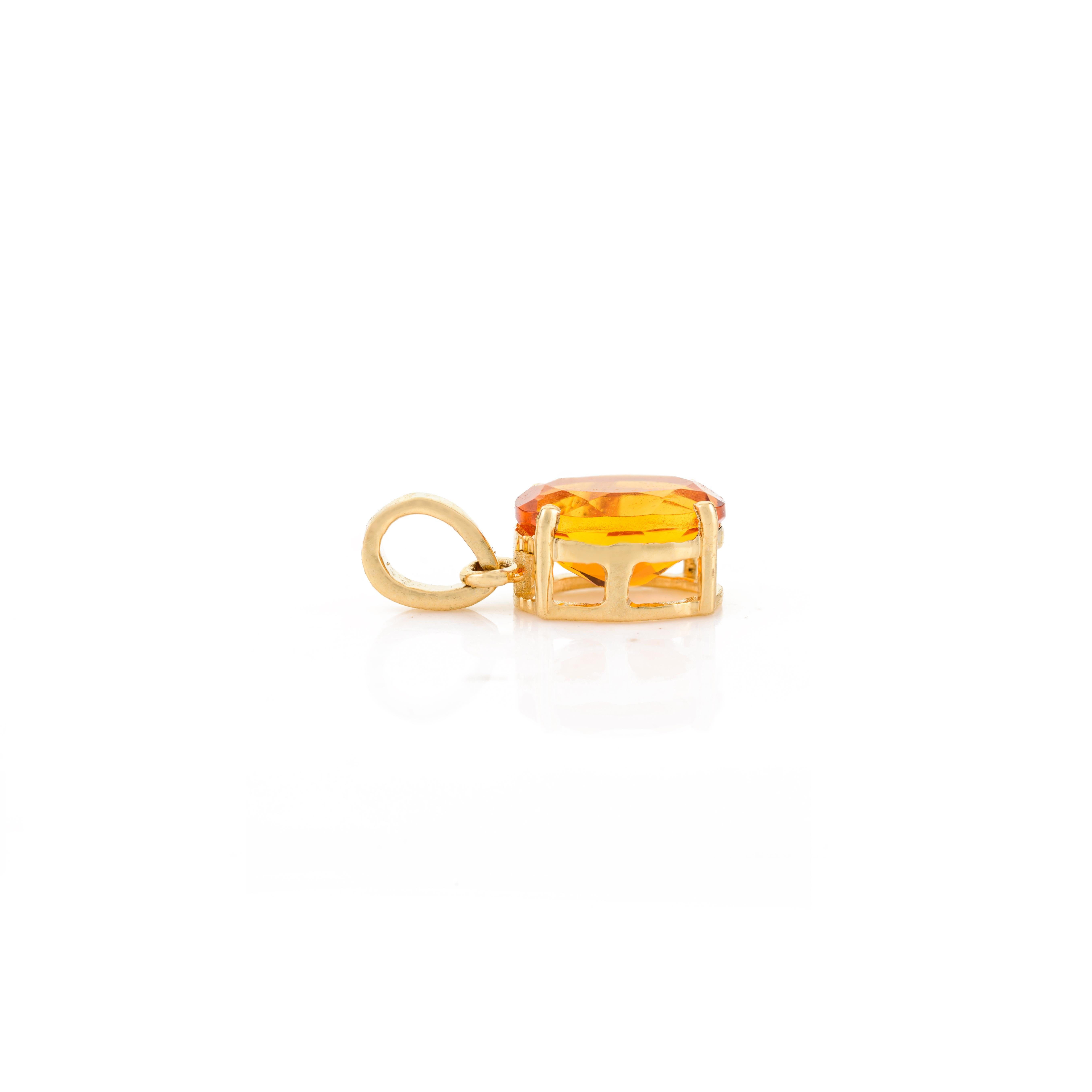 Citrine ovale pendentif bague boucles d'oreilles or jaune 18k cadeau pour elle en vente 4