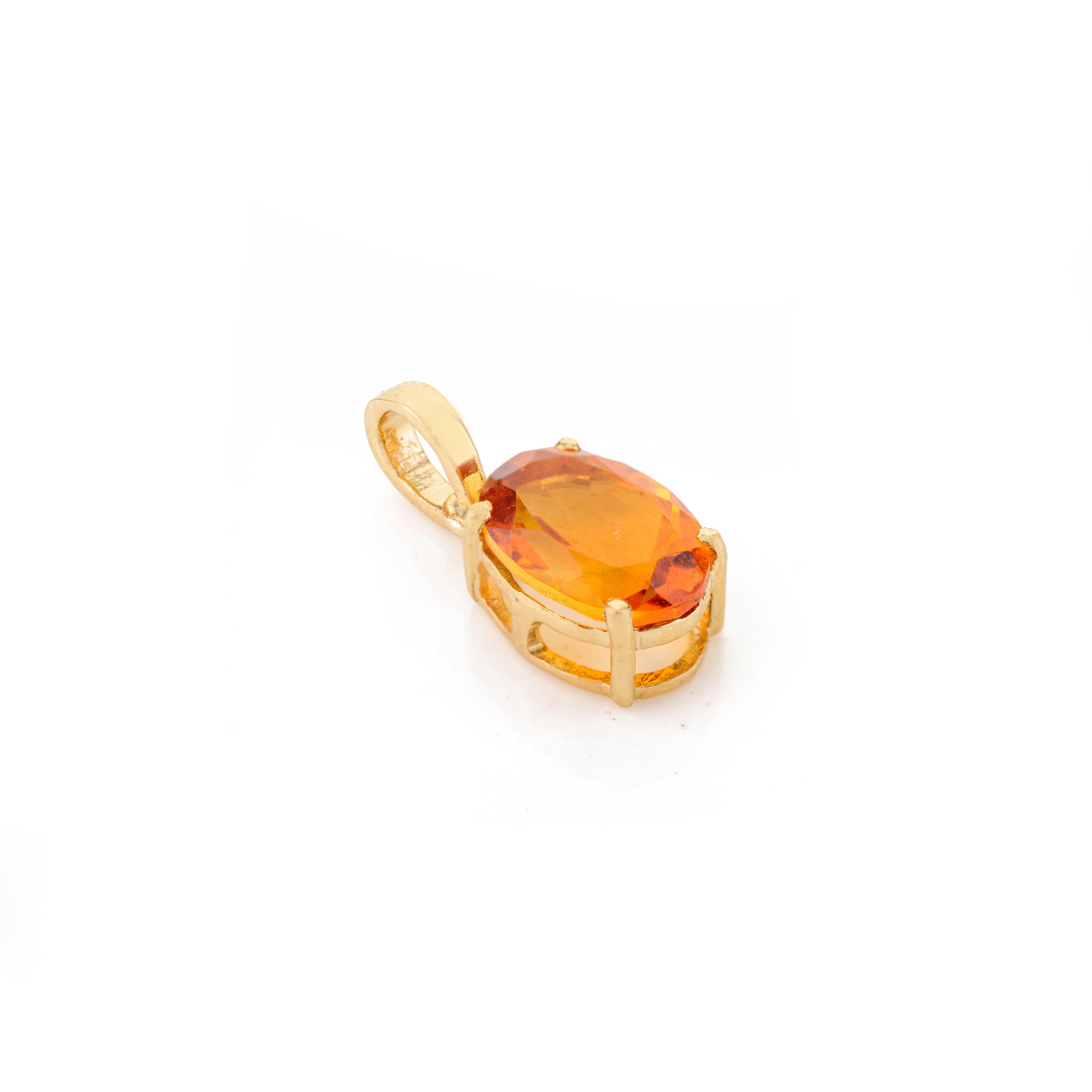 Citrine ovale pendentif bague boucles d'oreilles or jaune 18k cadeau pour elle en vente 5