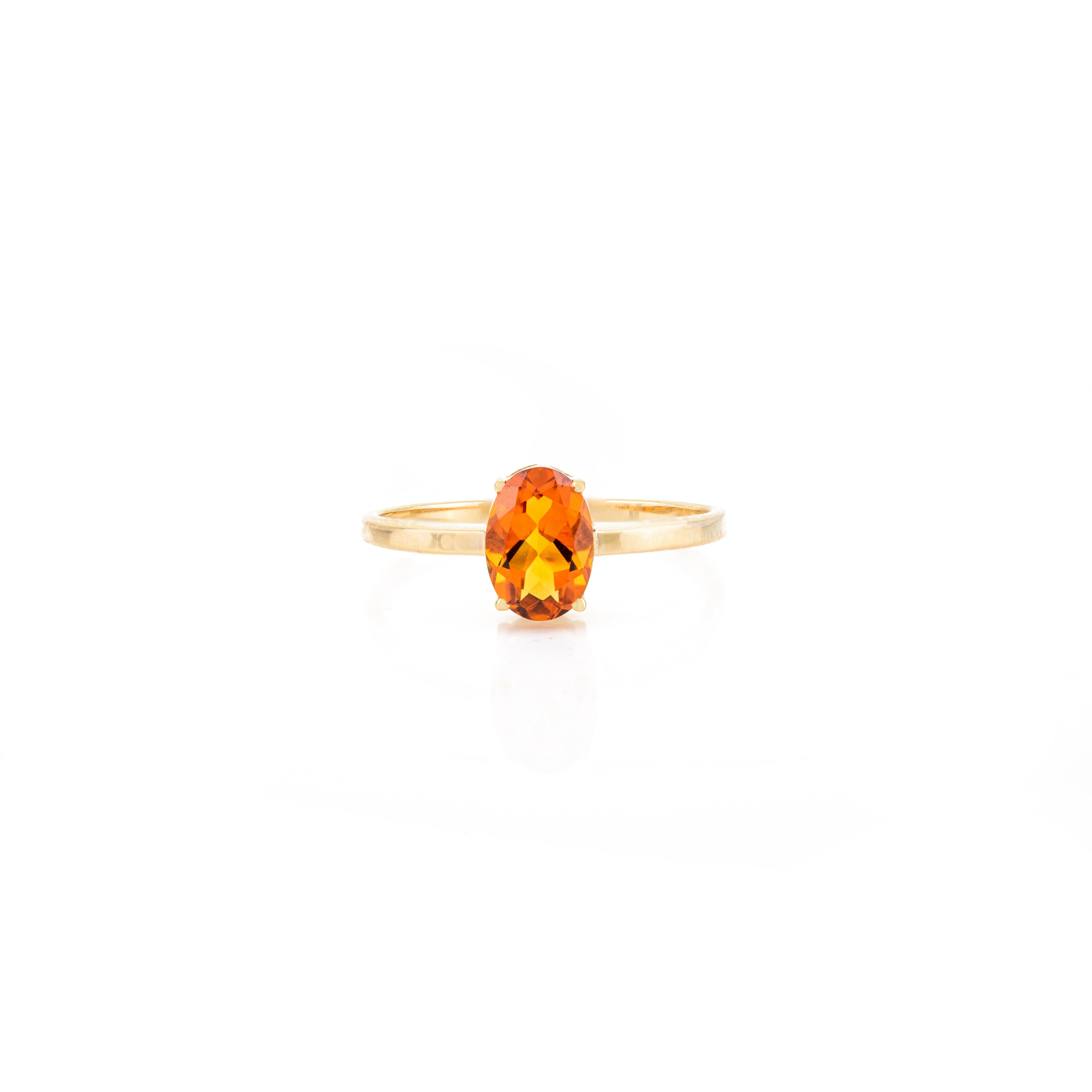 Citrine ovale pendentif bague boucles d'oreilles or jaune 18k cadeau pour elle en vente 6