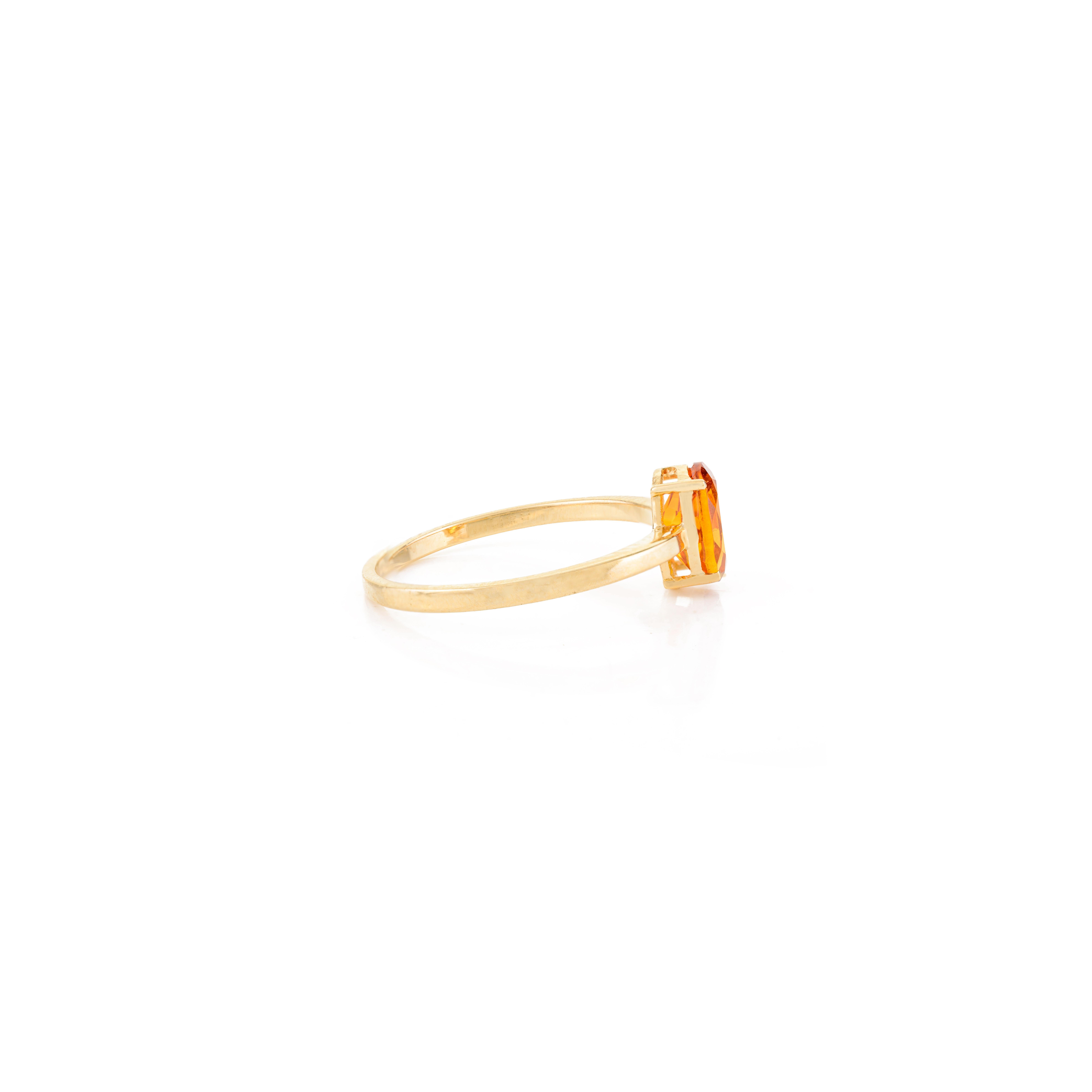 Citrine ovale pendentif bague boucles d'oreilles or jaune 18k cadeau pour elle en vente 8