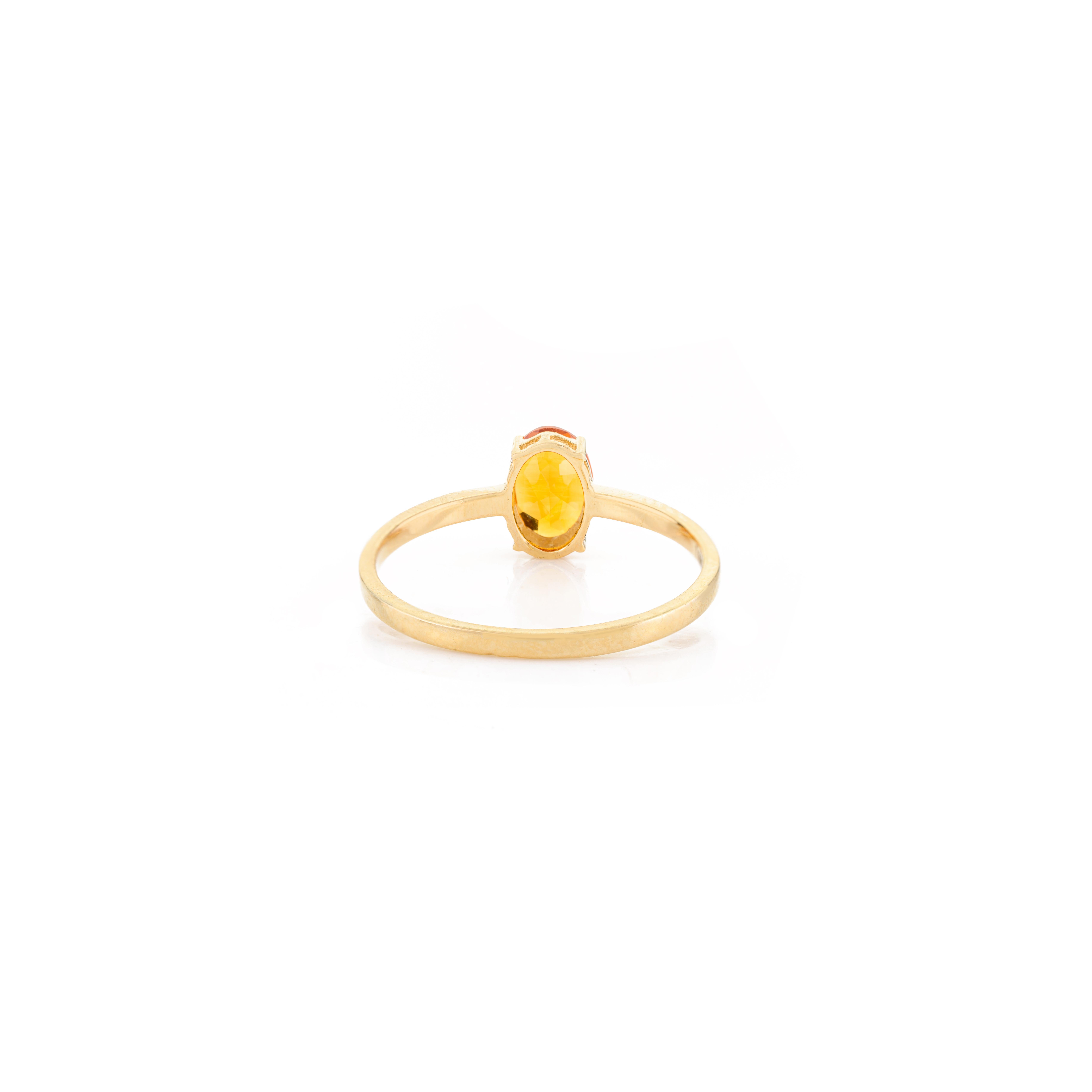 Citrine ovale pendentif bague boucles d'oreilles or jaune 18k cadeau pour elle en vente 10