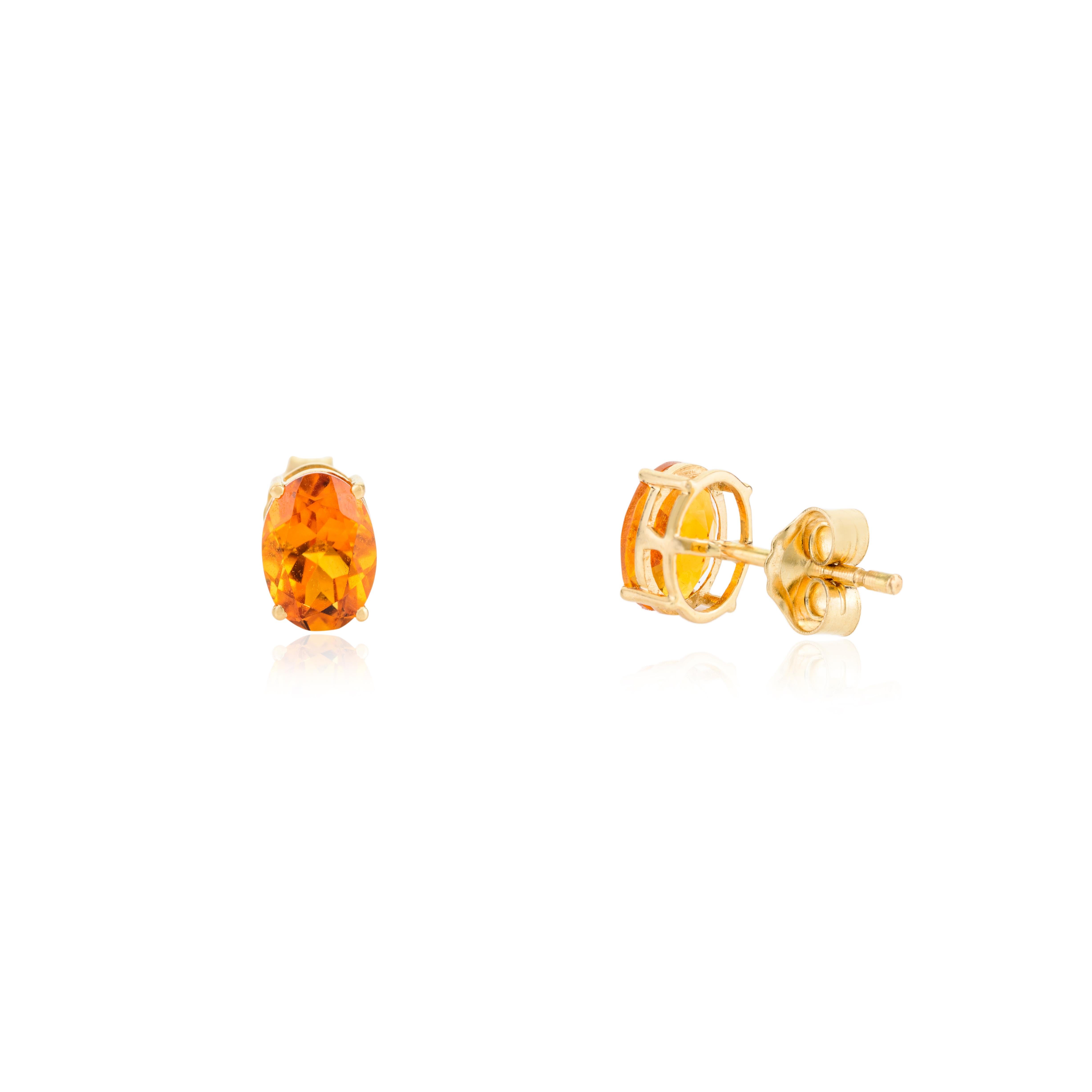 Moderne Citrine ovale pendentif bague boucles d'oreilles or jaune 18k cadeau pour elle en vente