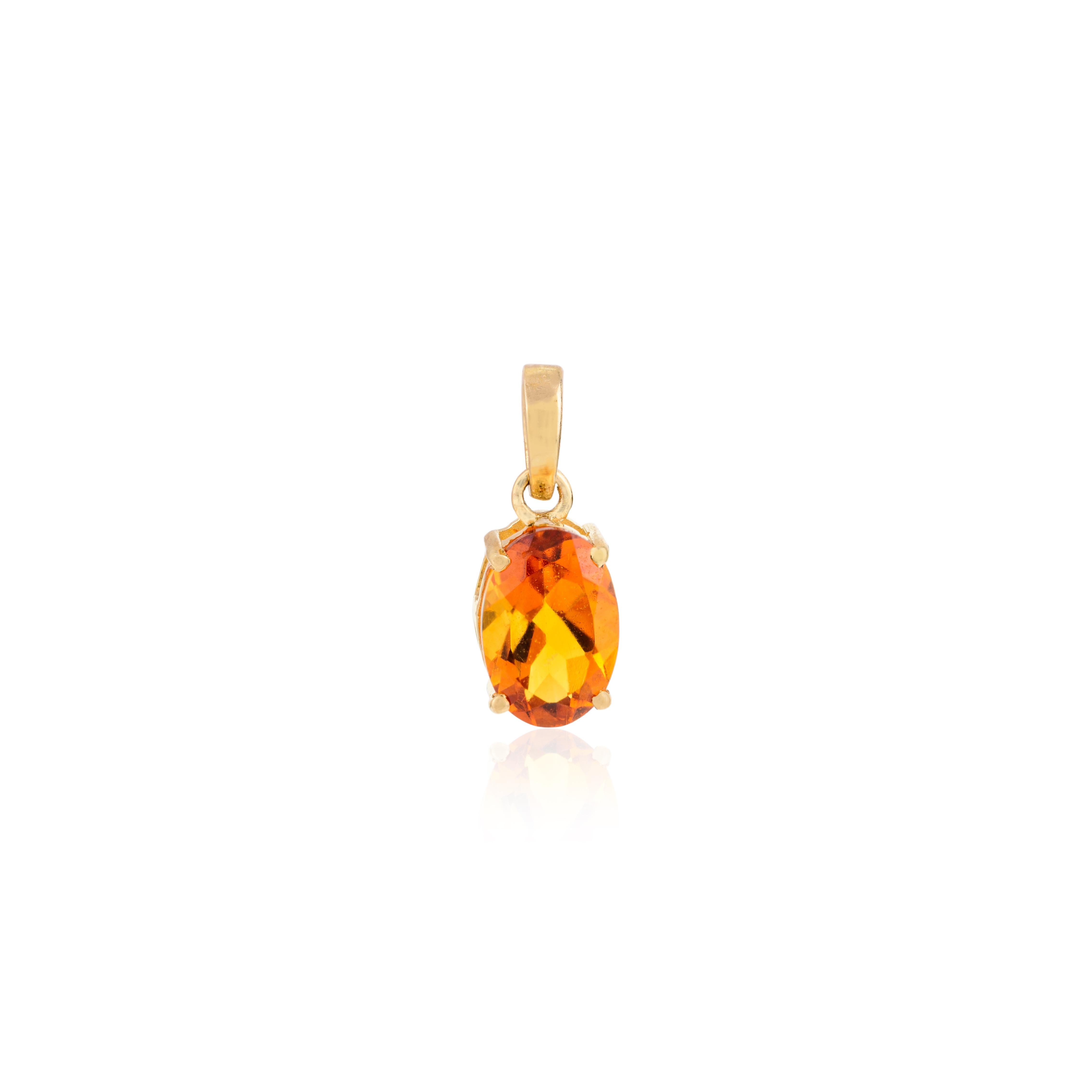 Citrine ovale pendentif bague boucles d'oreilles or jaune 18k cadeau pour elle en vente 1