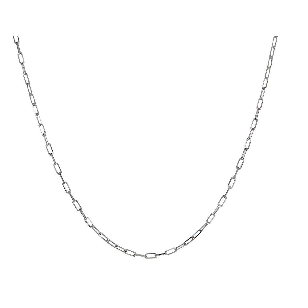 Dainty Paperclip Necklace, 14k White Gold In New Condition For Sale In Briarcliff Manor, NY