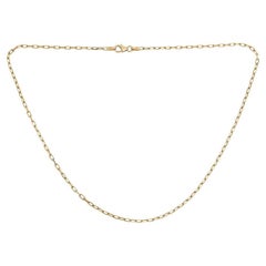 Dainty Paperclip Necklace, 14k Yellow Gold