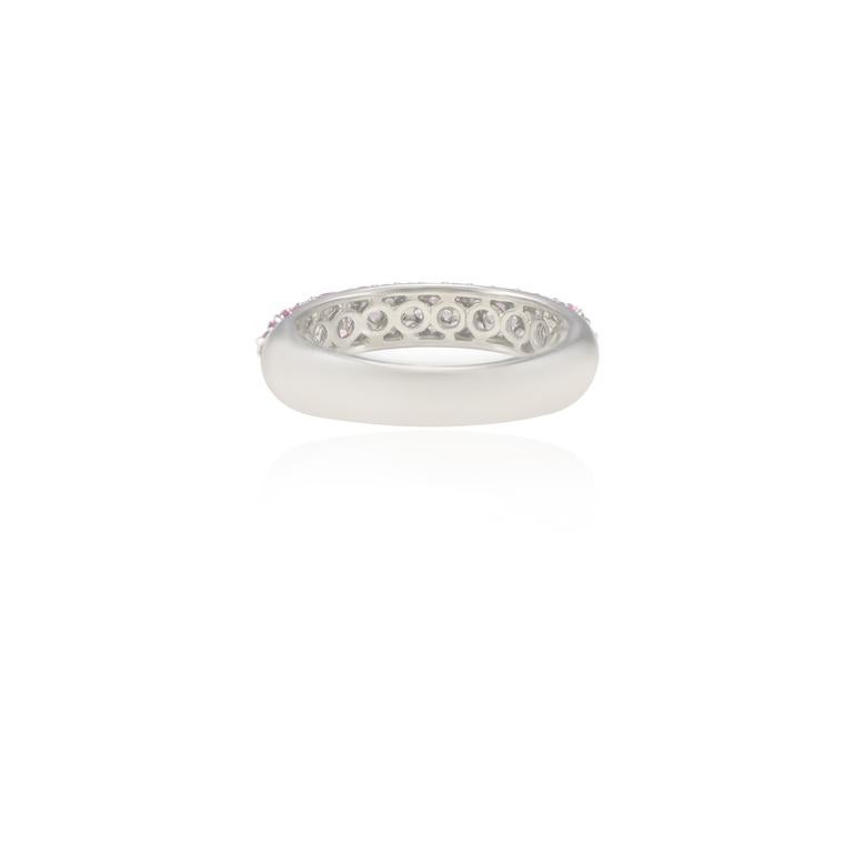 Im Angebot: 1,25 Karat natürlicher rosa Saphir dicker Ring aus 18 Karat massivem Weißgold mit Saphir () 6
