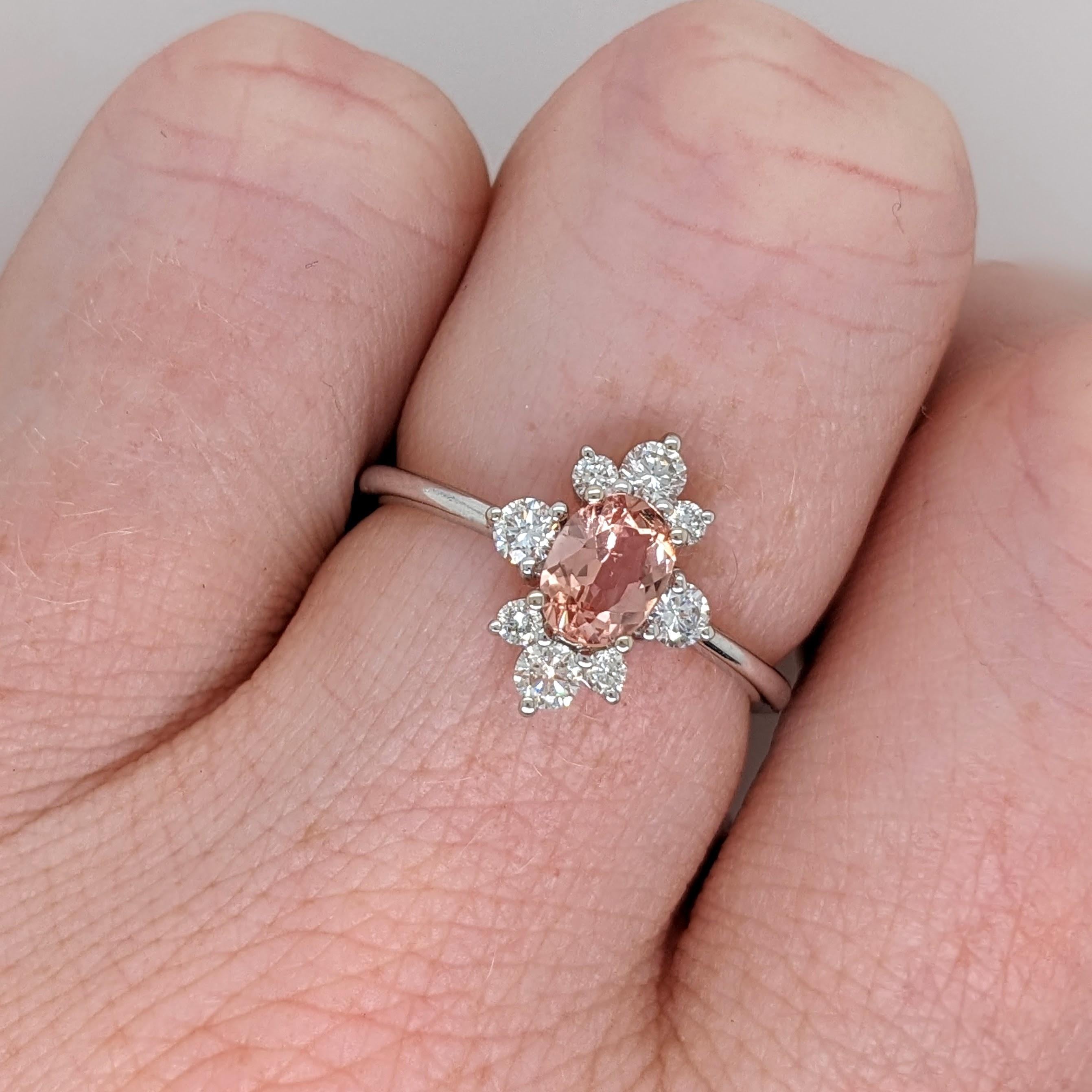 This gorgeous setting design is capturing the hearts of many NNJ Designs enthusiasts! Set with a gorgeous peachy pink imperial topaz and natural diamond accents! A perfect gift for the cutest girl in your life (and yes, that can be you!).