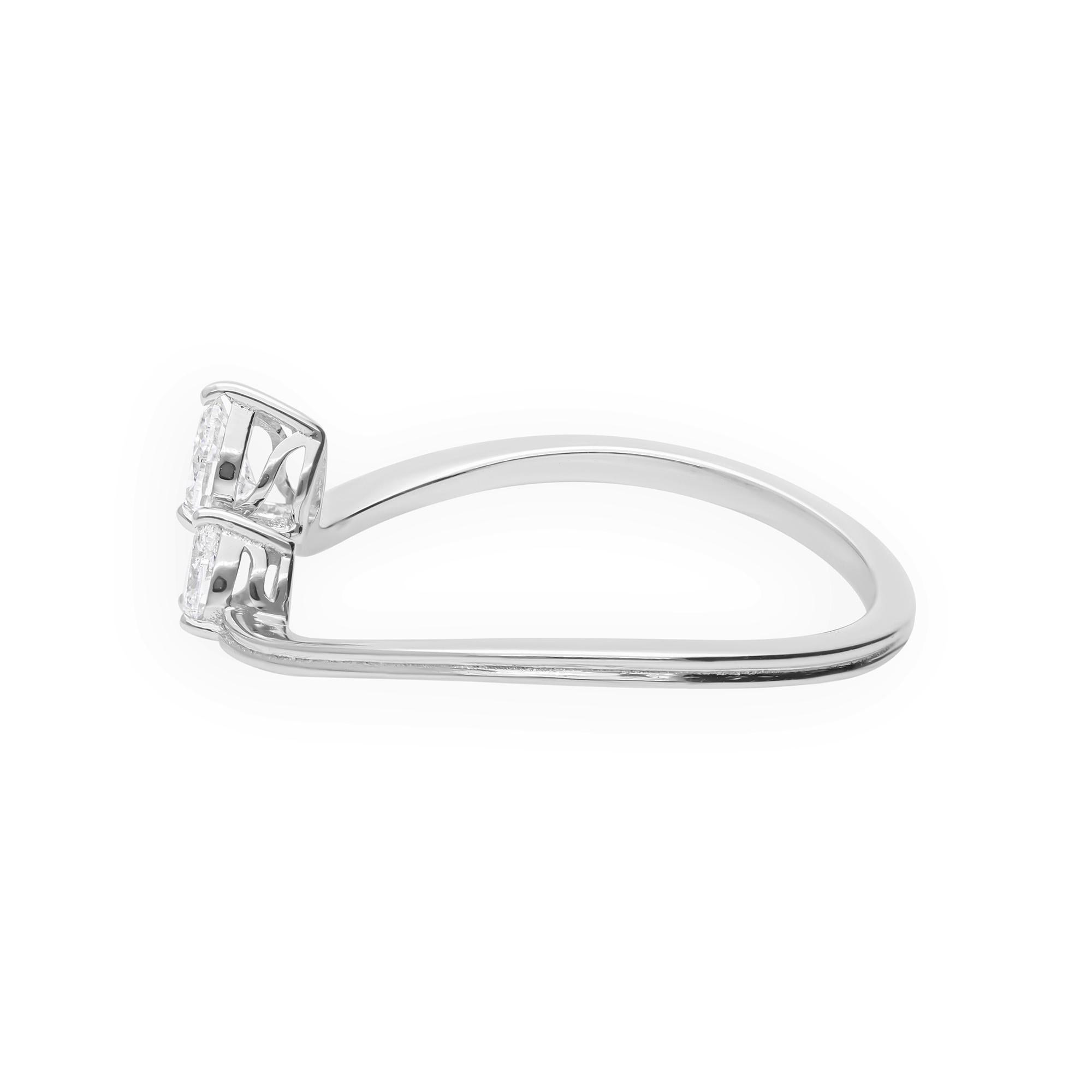 in vendita:  Anello a due pietre con diamante SI/H con taglio a pera in oro bianco 14 carati 10