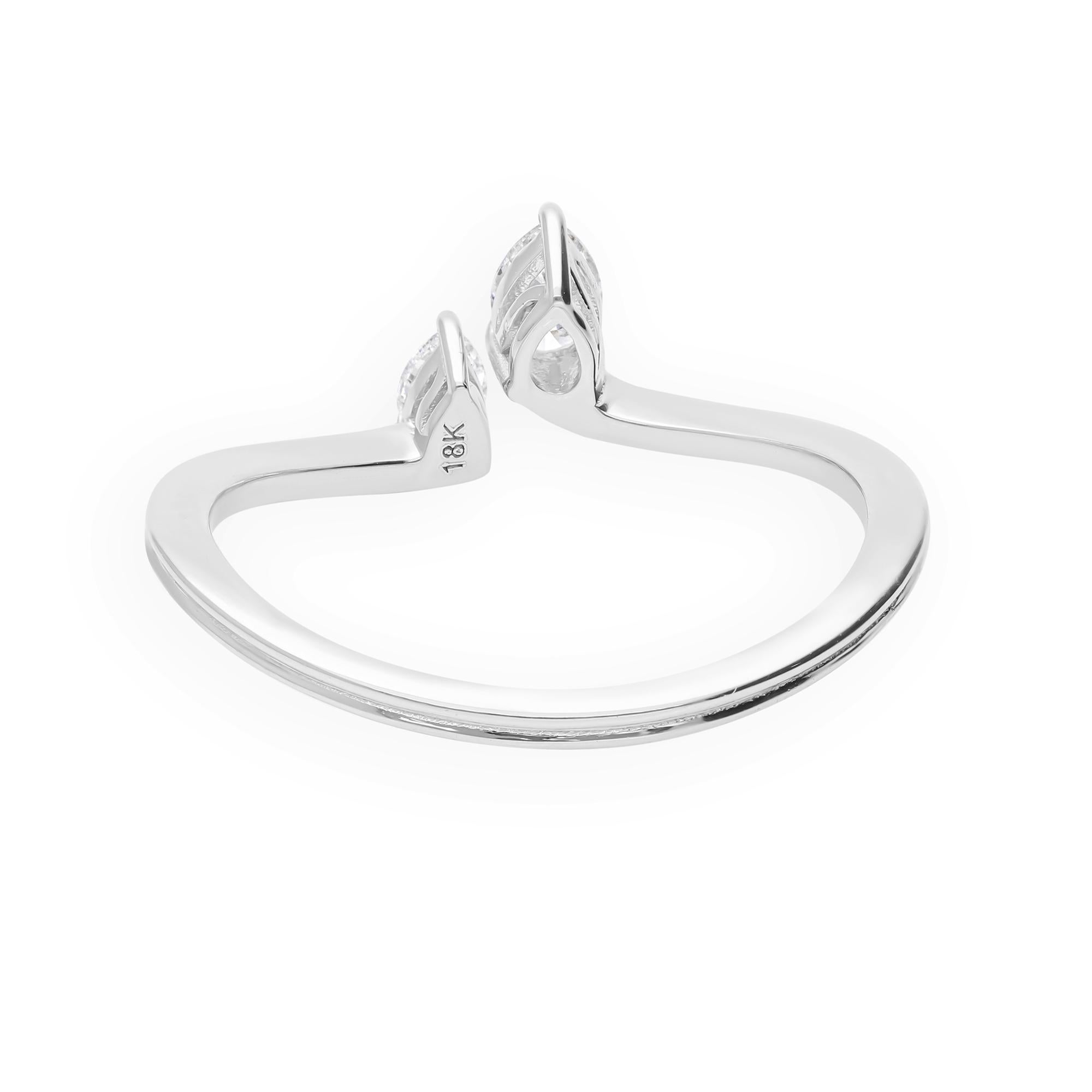in vendita:  Anello a due pietre con diamante SI/H con taglio a pera in oro bianco 14 carati 4