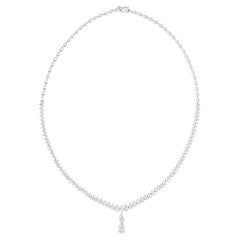 Dainty Pear-Shaped SI/HI 6.70Ct Natural Diamond Tennis Necklace Or blanc 18K