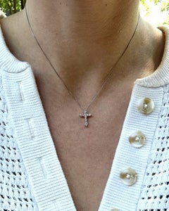 Croix et chaîne en platine avec diamants 0,5 carat