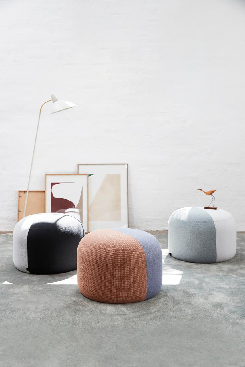 Dainty Pouf Minty Grey, Cloudy White by Warm Nordic In New Condition For Sale In Geneve, CH