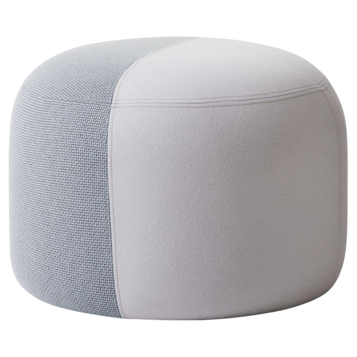 Dainty Pouf Minty Grey, Cloudy White by Warm Nordic For Sale