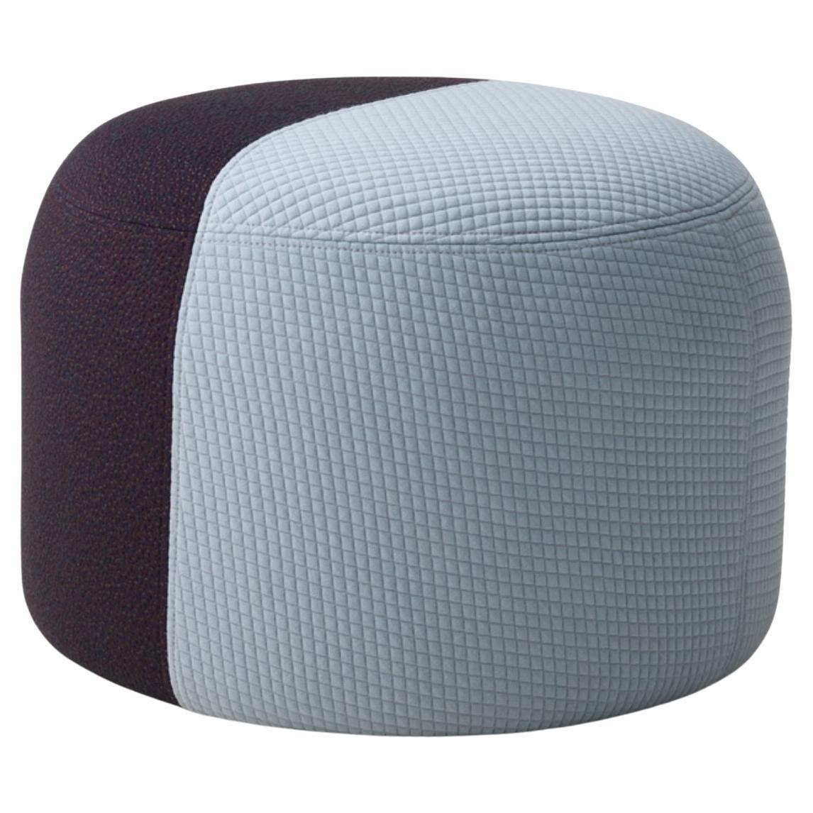 Dainty Pouf Mosaic Light Blue, Eggplant by Warm Nordic For Sale