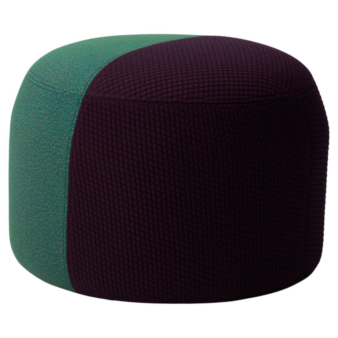Dainty Pouf Mosaic Sprinkles Bordeaux Hunter Green by Warm Nordic For Sale