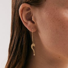 Dainty Question Mark Earrings in 14K Solid Yellow Gold