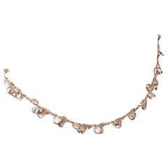Dainty Round Moissanite Dangle Necklace 925 Sterling Silver Anniversary Gift.