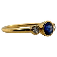 Dainty Sapphire
Diamond Three Stone Ring 18K Yellow Gold