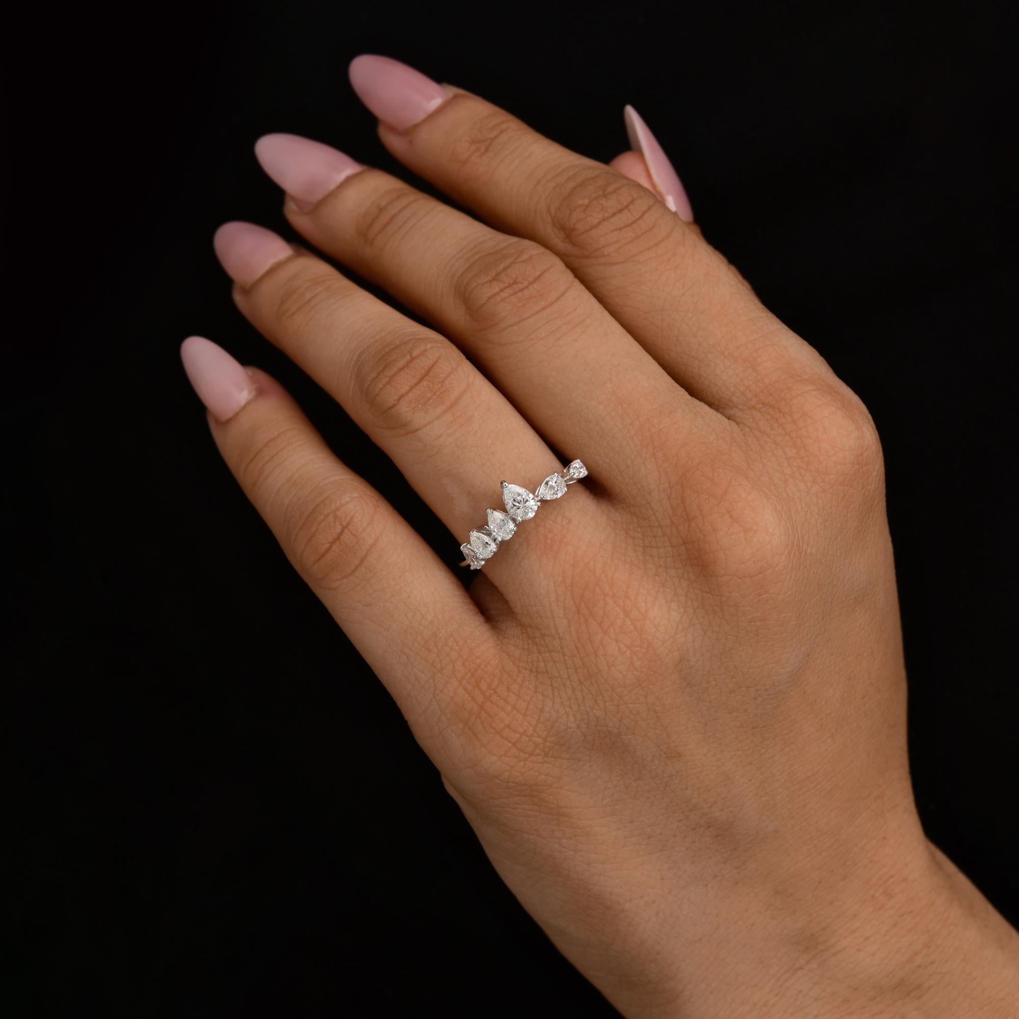 in vendita:  Dainty SI/H 0,79 Carat Diamond Stackable Promise Band Ring Oro bianco 14 carati 2