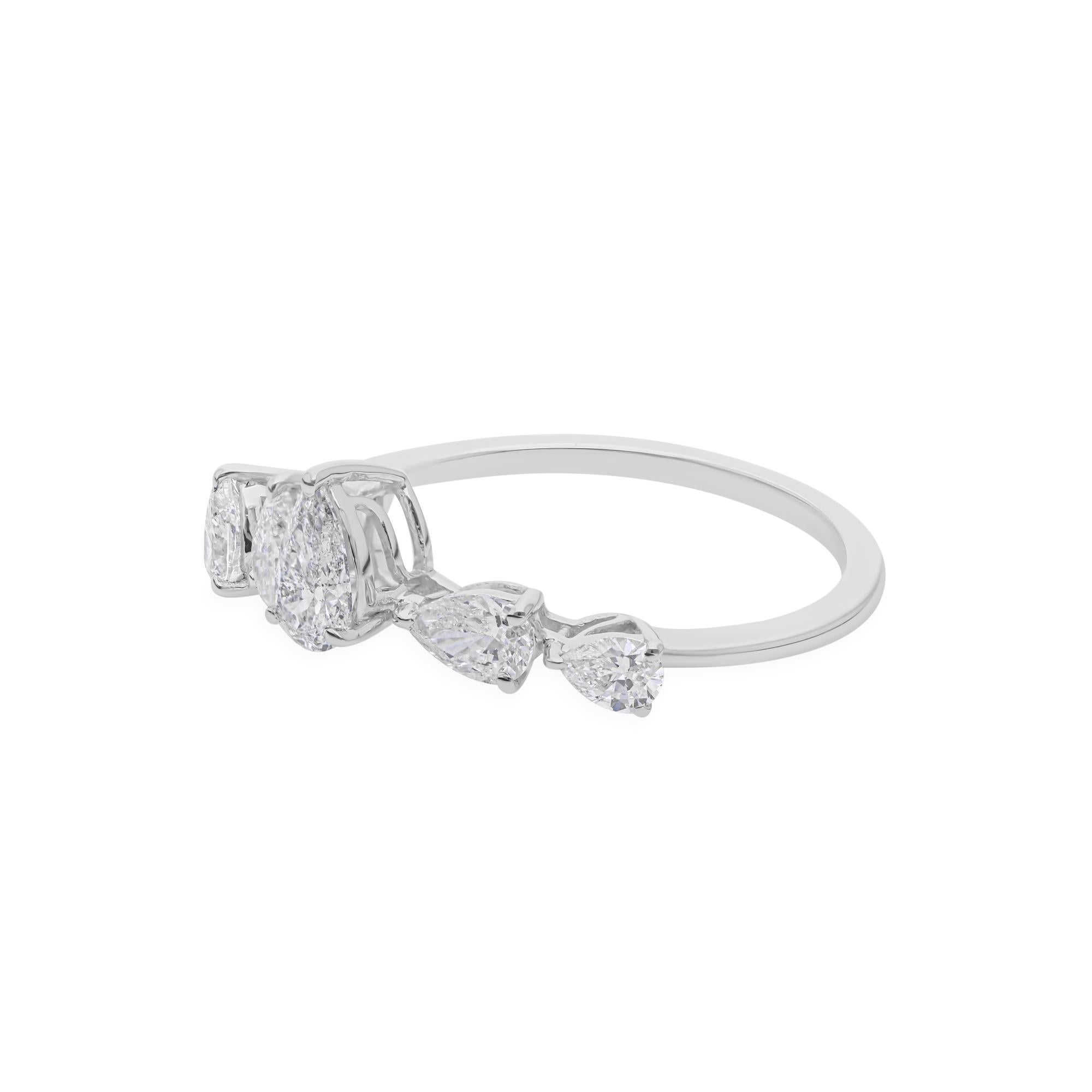 in vendita:  Dainty SI/H 0,79 Carat Diamond Stackable Promise Band Ring Oro bianco 14 carati 5