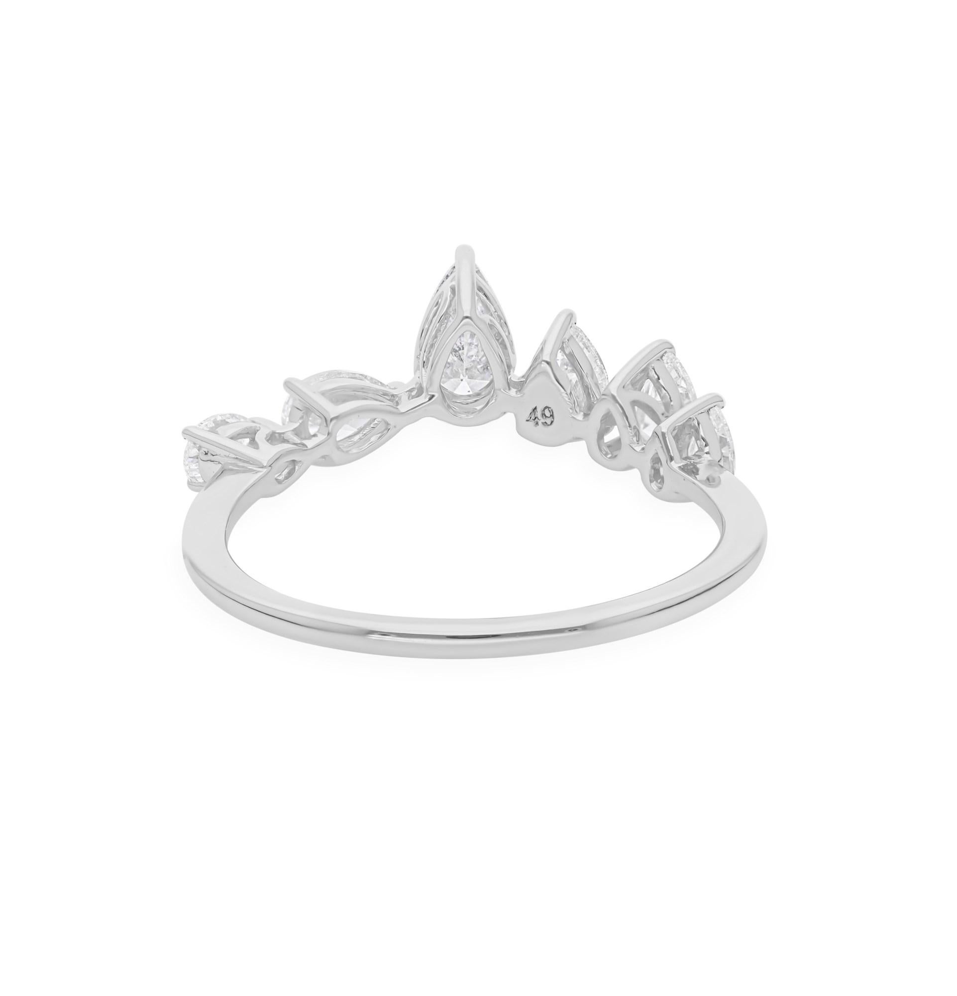 in vendita:  Dainty SI/H 0,79 Carat Diamond Stackable Promise Band Ring Oro bianco 18 carati 4