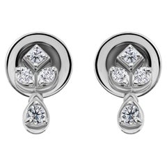 Orecchini a grappolo con diamanti certificati SI/H in oro bianco 14 carati