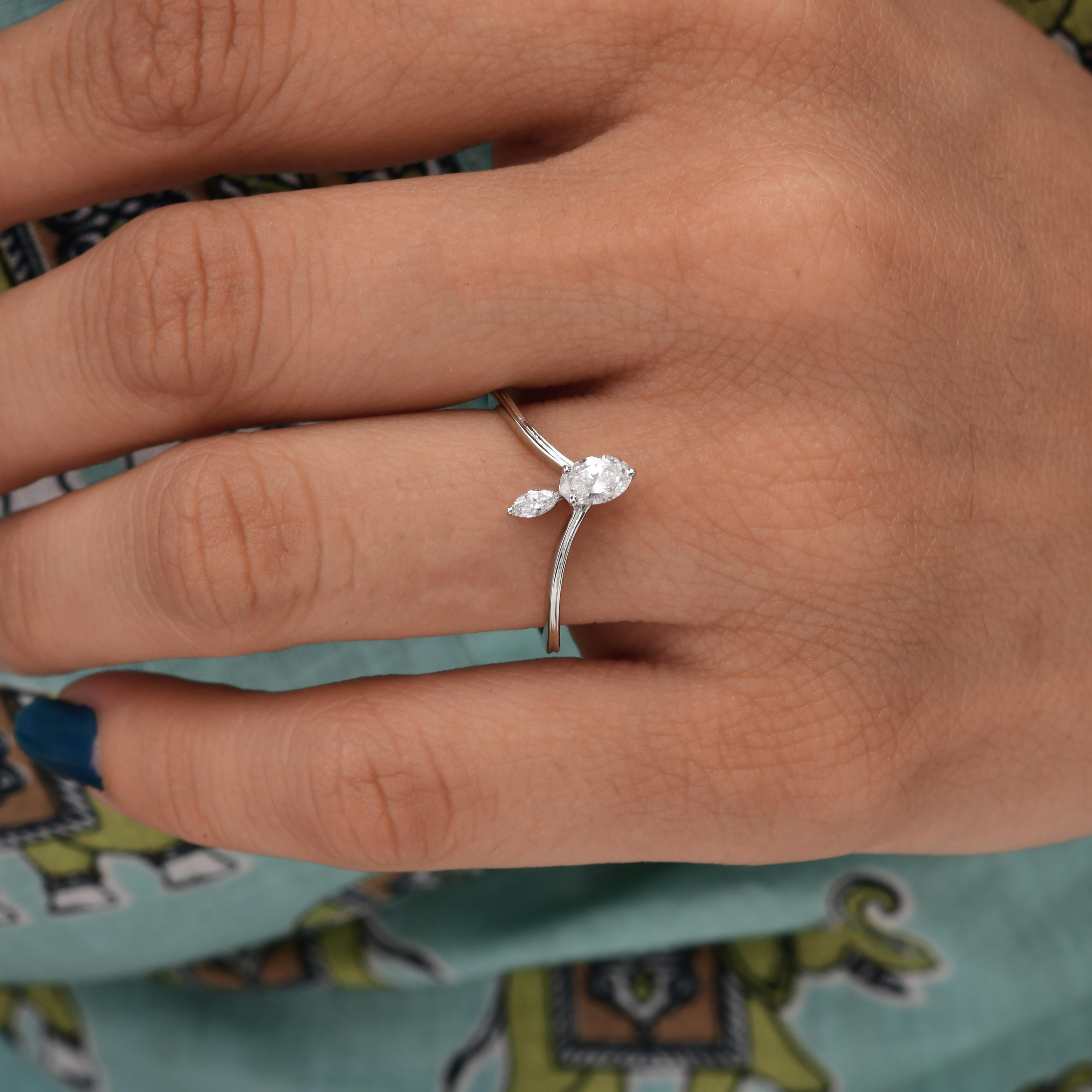 in vendita:  Anello impilabile con diamante SI/H Regalo per lei in oro bianco massiccio 18 carati 2
