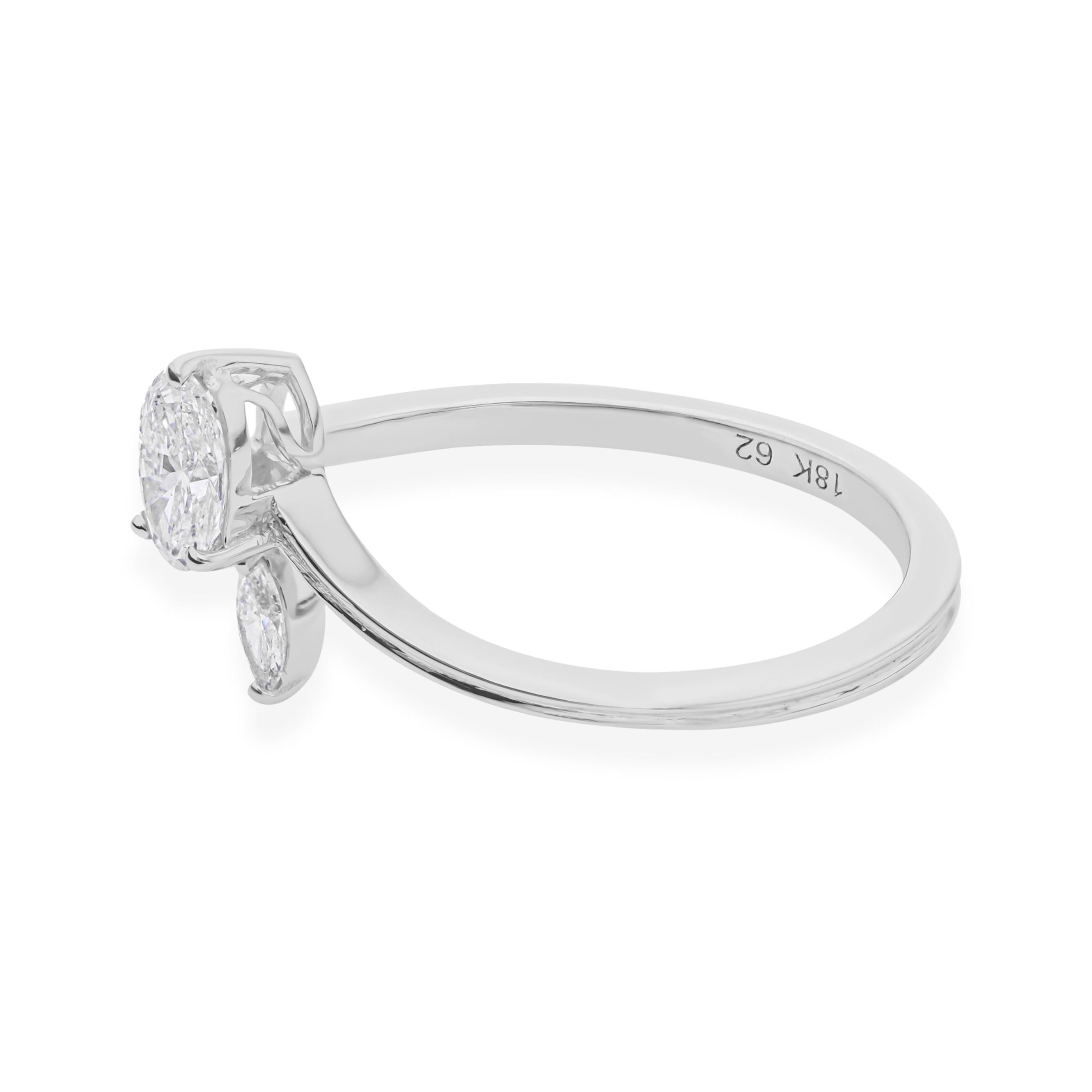 in vendita:  Anello impilabile con diamante SI/H Regalo per lei in oro bianco massiccio 18 carati 4
