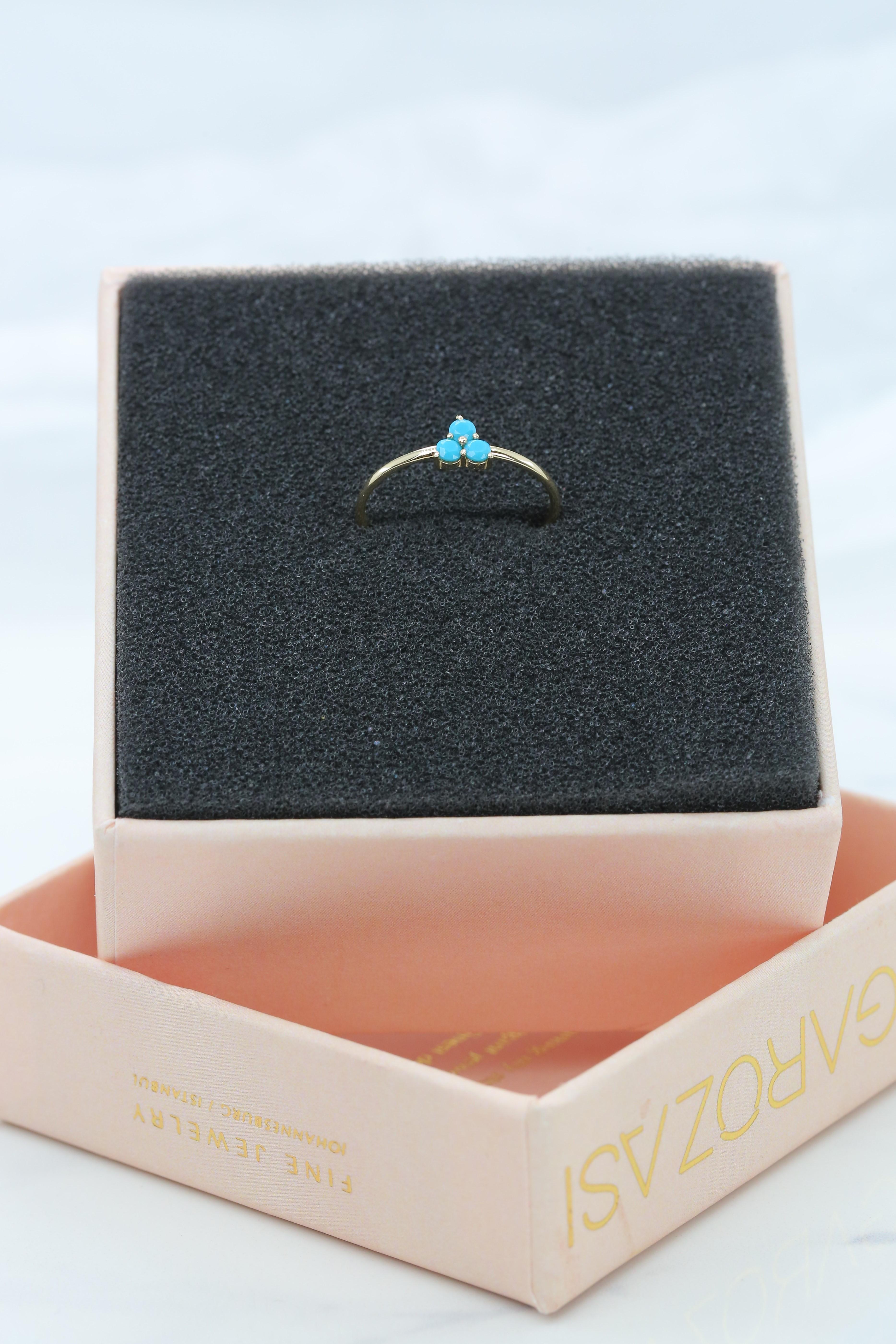 For Sale:  Dainty Turquoise Ring, 14K Dainty Gold Turquoise Ring, Gold Turquoise Ring 4