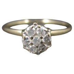 Dainty Vintage 10K High Set Diamond Cluster Ring Size 6