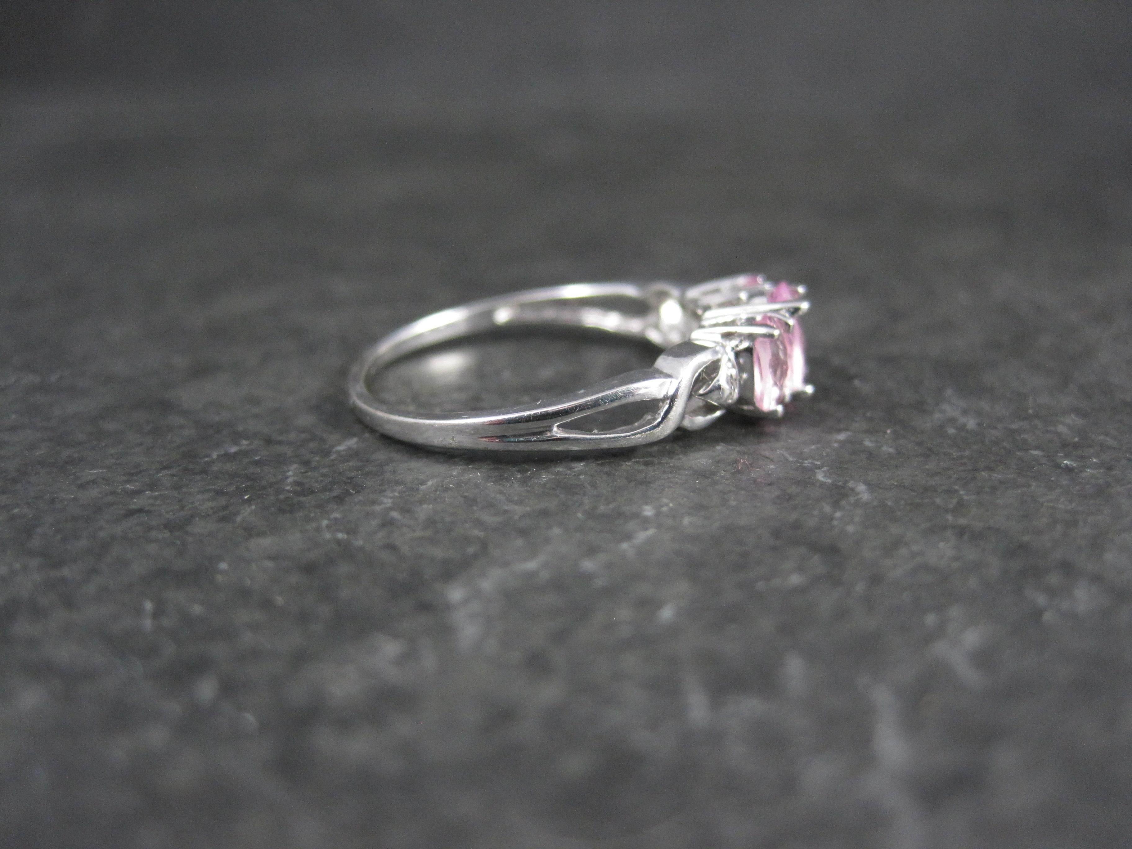 Dainty Vintage 10K Pink Topaz Ring Size 7 In Excellent Condition For Sale In Webster, SD