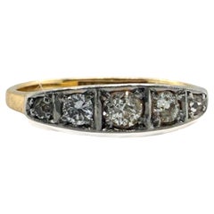 Dainty Vintage Diamond Band Or jaune 18K et Platine