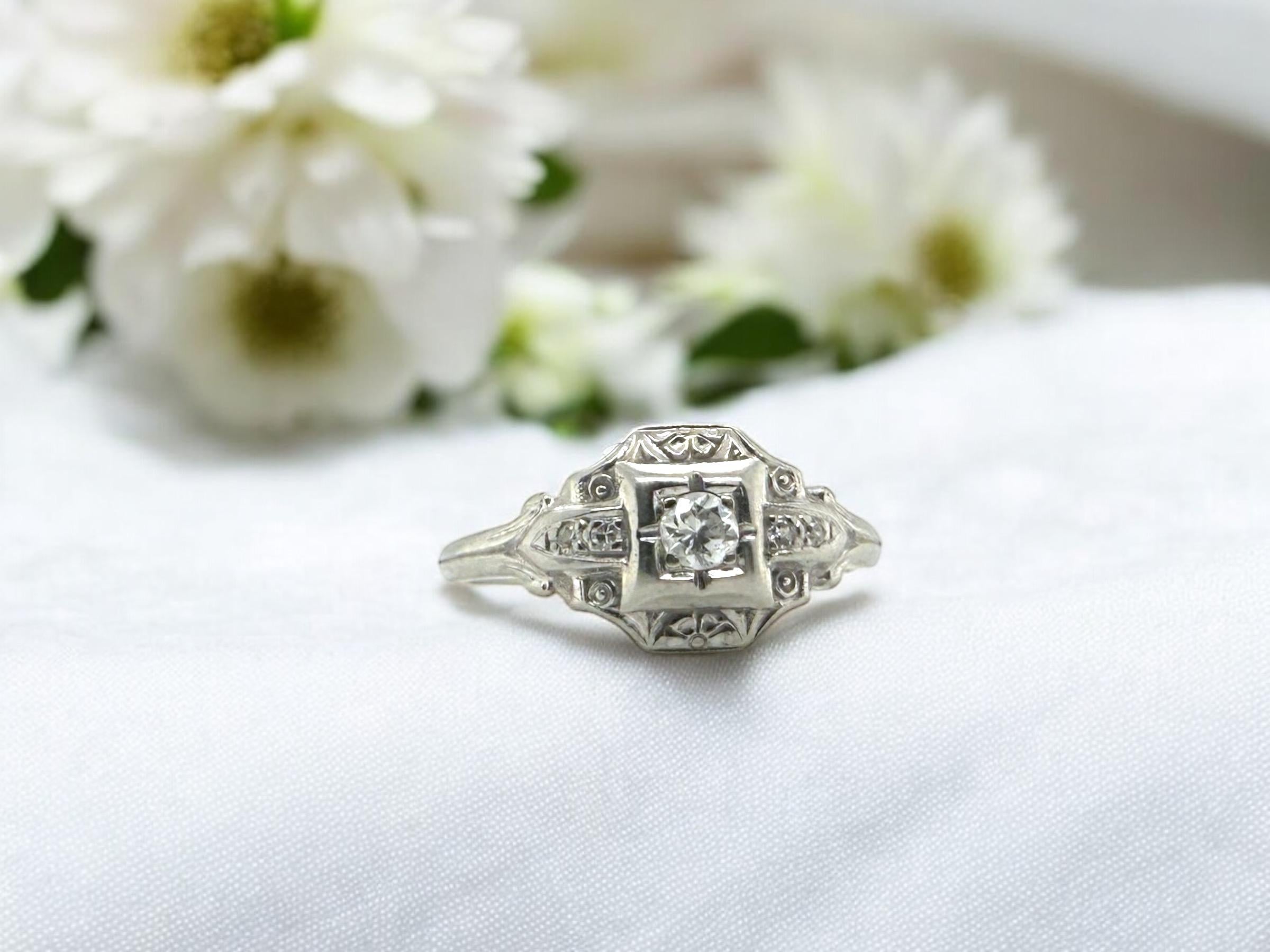 We always love simple & dainty rings like this.
They make great gifts, just perfect for everyday wear & love.

Ring Details
Material: 18K White Gold
Head Width: 8.9mm
Head Height: 3.7mm
Weight: 2.5 Grams
Shank Width: Tapering to 1.4mm
Finger Size: 6