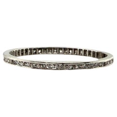 Dainty Vintage Platinum Diamond Eternity Band Size 8