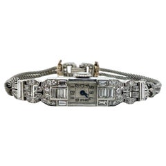 Dainty Vintage Platinum Diamond Watch