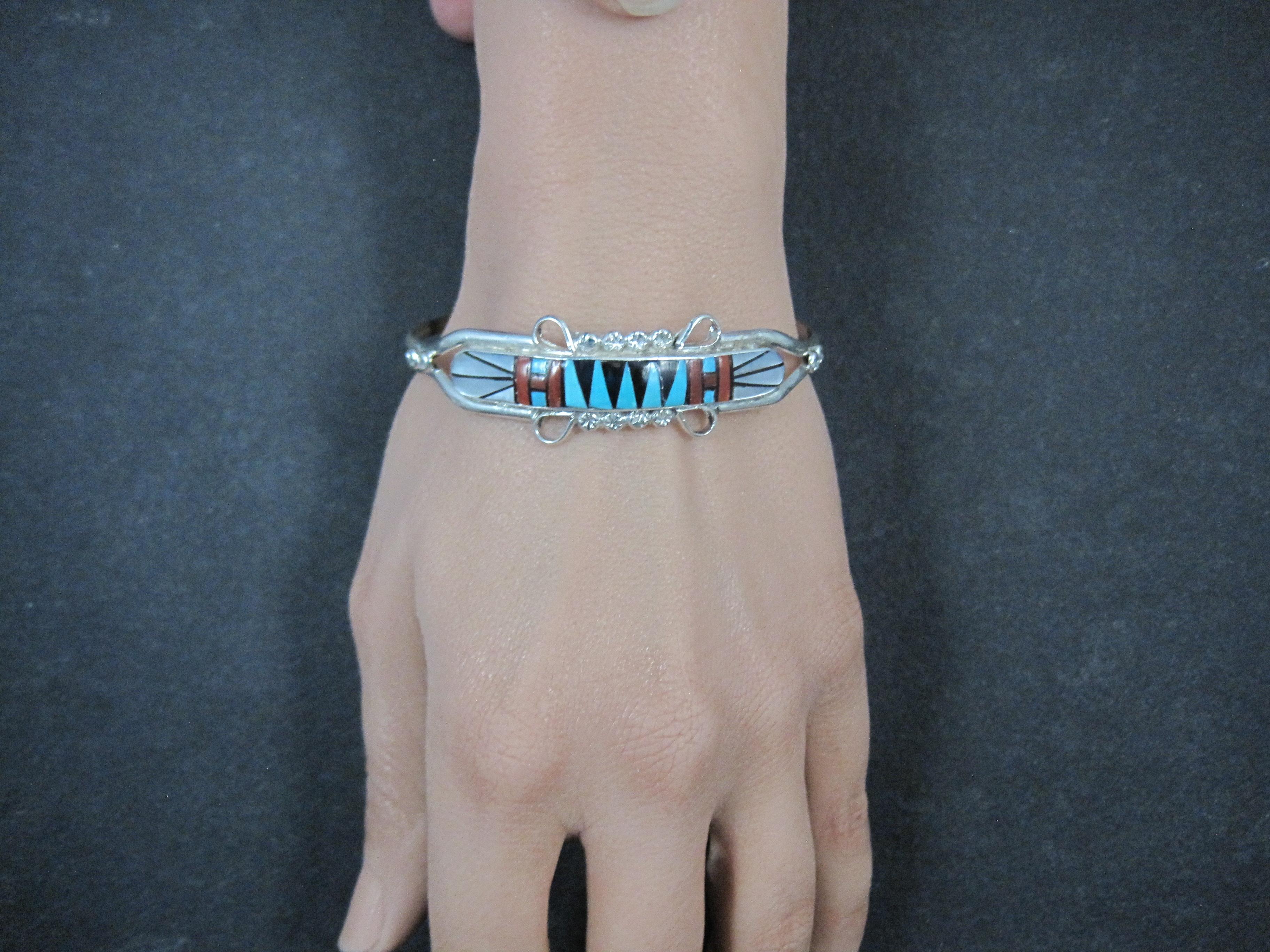 Delicado brazalete con incrustaciones Zuni 6.25 Pulgadas en venta 5