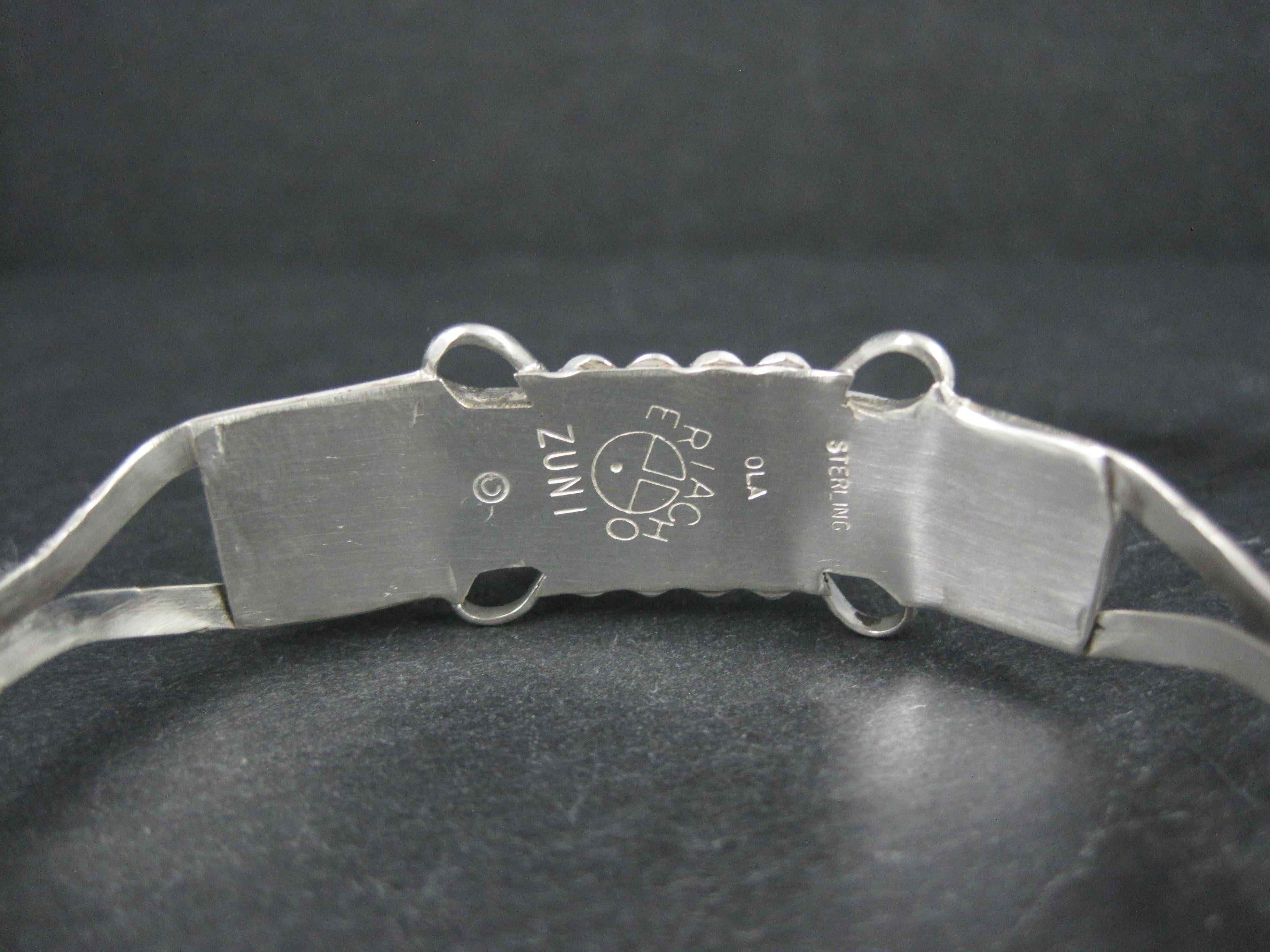 Dainty Zuni Sunface Inlay Cuff Bracelet 6.5 Inches For Sale 1