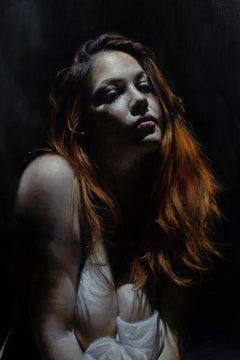 "Nella stanza dove dormi" di Daire Lynch, pittura a olio originale, nudo femminile