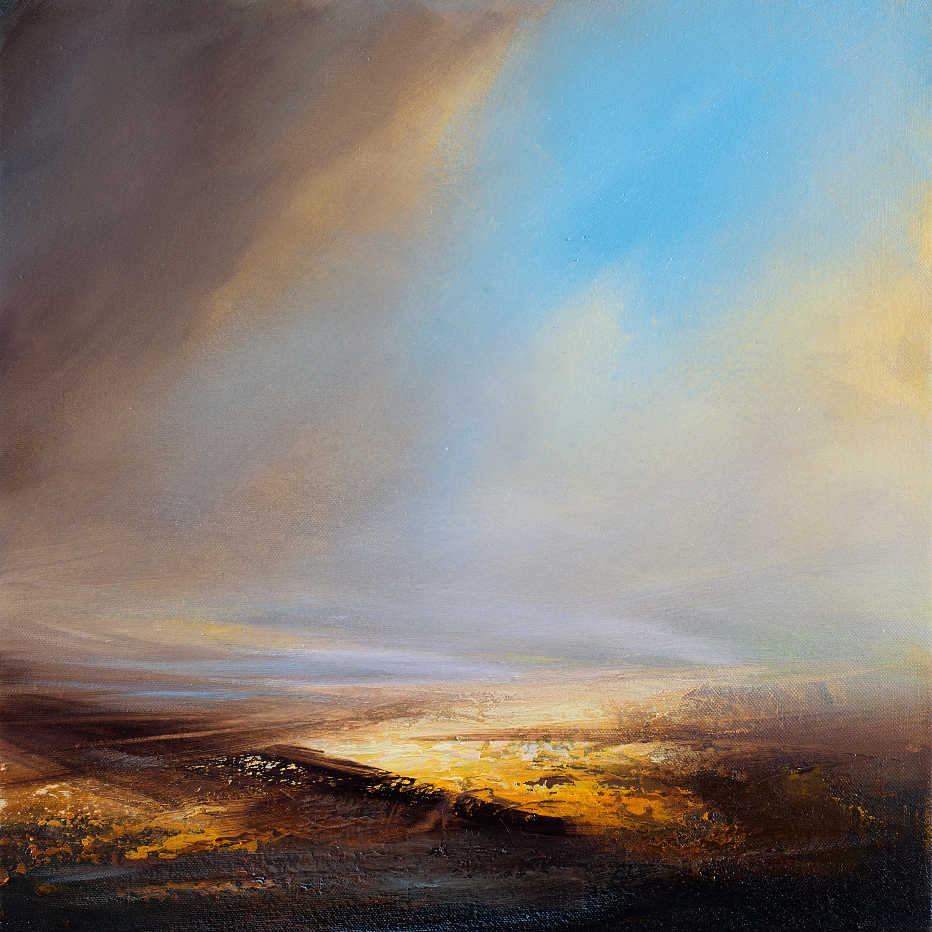 Dairo Vargas Landscape Painting - Autumn Glow abstract landscape painting 