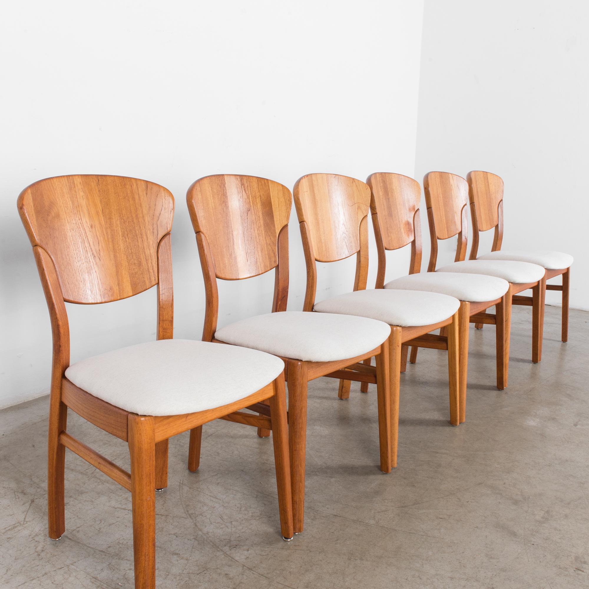 Fabric Danish Modern Dining Chairs by Glostrup Møbelfabrik, Set of Six