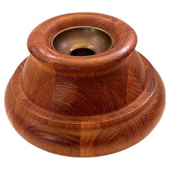 Porte-bougies Dansk Butcher Block moderne Daish en teck massif de Quistgaard