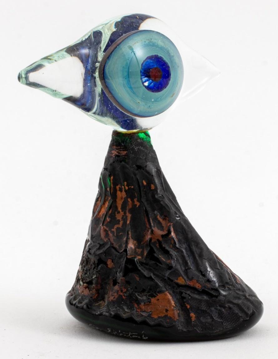 Anglo-Japanese Daisuke Shintani Blown Glass Eye Sculpture For Sale