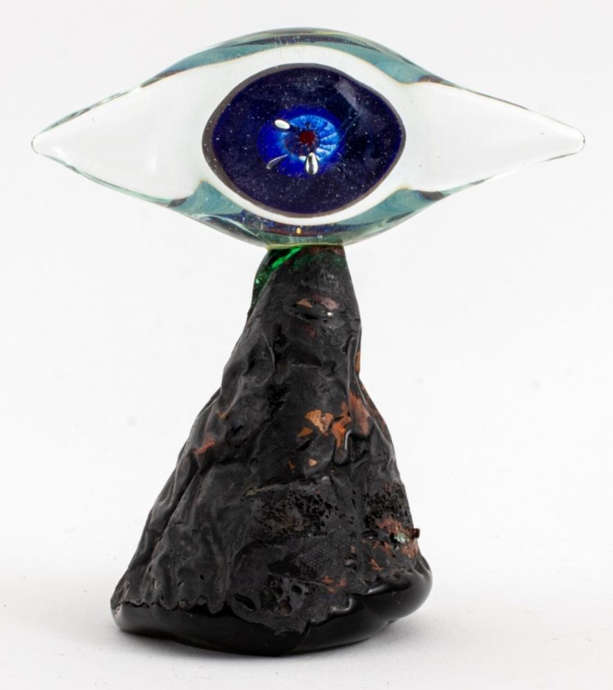 20th Century Daisuke Shintani Blown Glass Eye Sculpture For Sale
