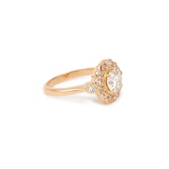 Daisy 1 Carat Diamond 18 Carat Rose Gold Engagement Ring