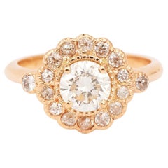 Daisy 1 Carat Diamond 18 Carat Rose Gold Engagement Ring