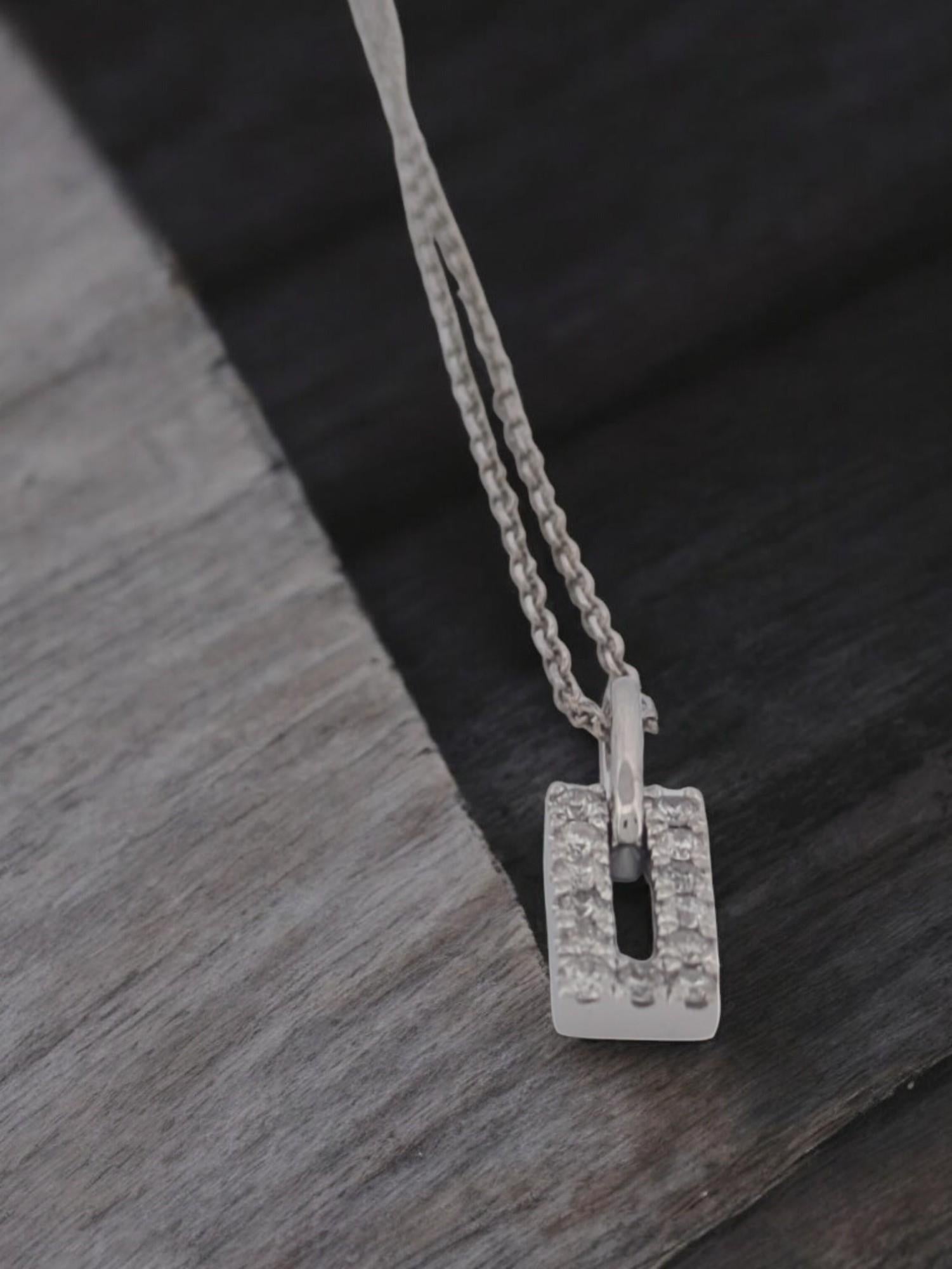 Art Deco Daisy  10k White Gold Diamond Necklace – 0.17ct Natural Diamonds For Sale