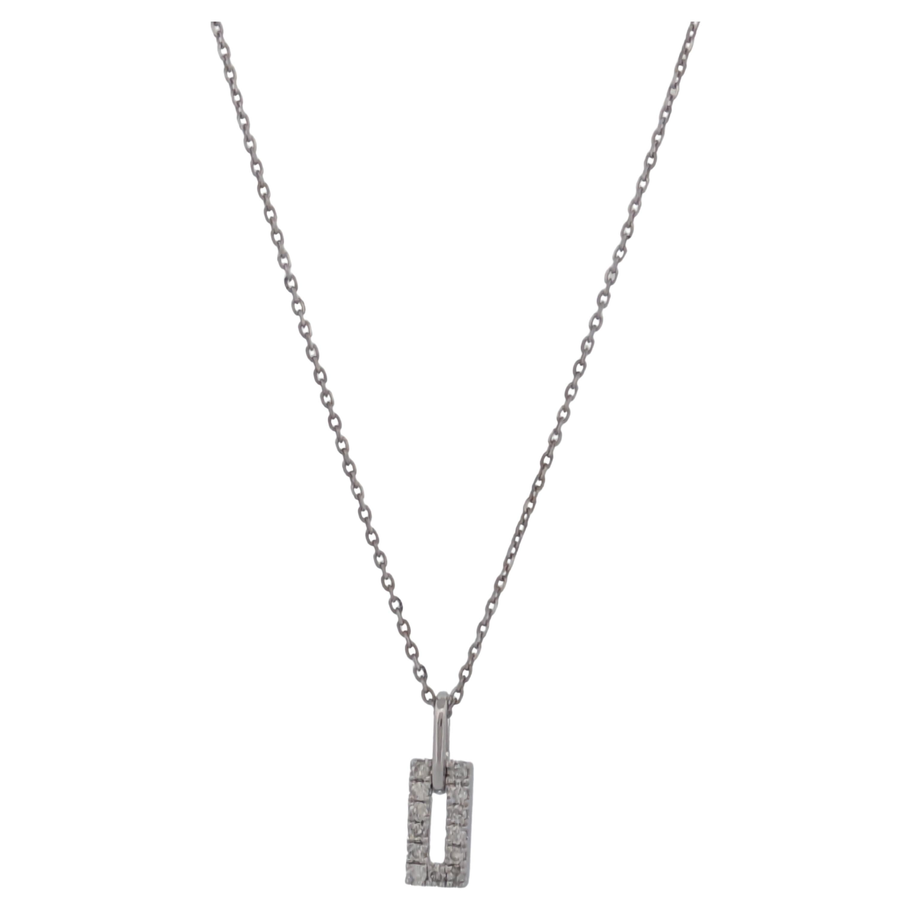 Margherita  Collana in oro bianco 10K con diamanti da 0,17 carati, collana con ciondolo dainty