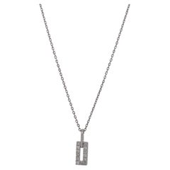 Daisy  10K White Gold Necklace With 0.17ct Diamonds, Dainty Pendant Necklace