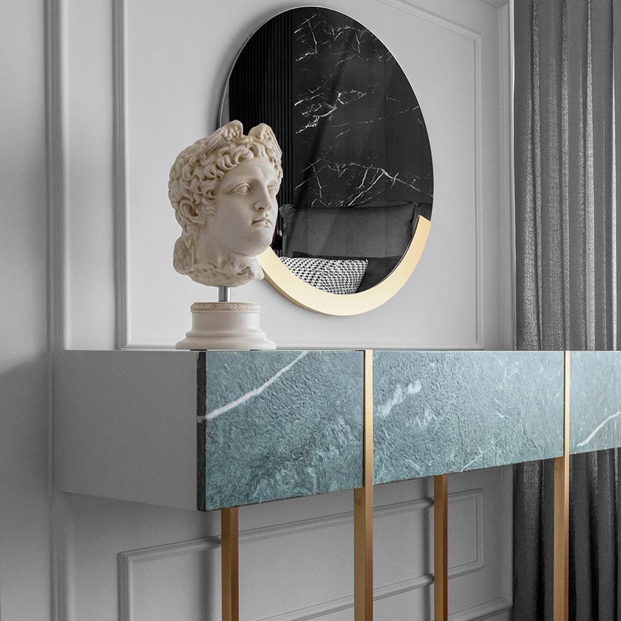 Specchio circolare in ottone Daisy In condizioni Nuovo in vendita a İSTANBUL, TR