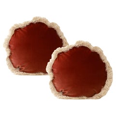DAISY Brick- Set de 2 cojines redondos de terciopelo de lujo hechos a mano